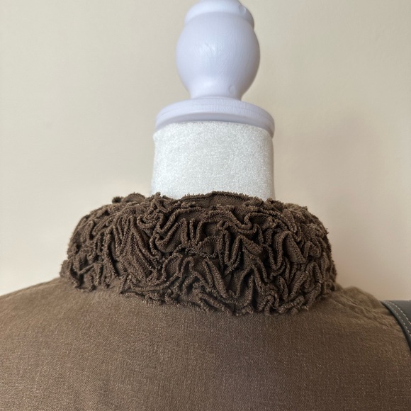Brown Ruffled Women's Jacket - Picture 5 of 7